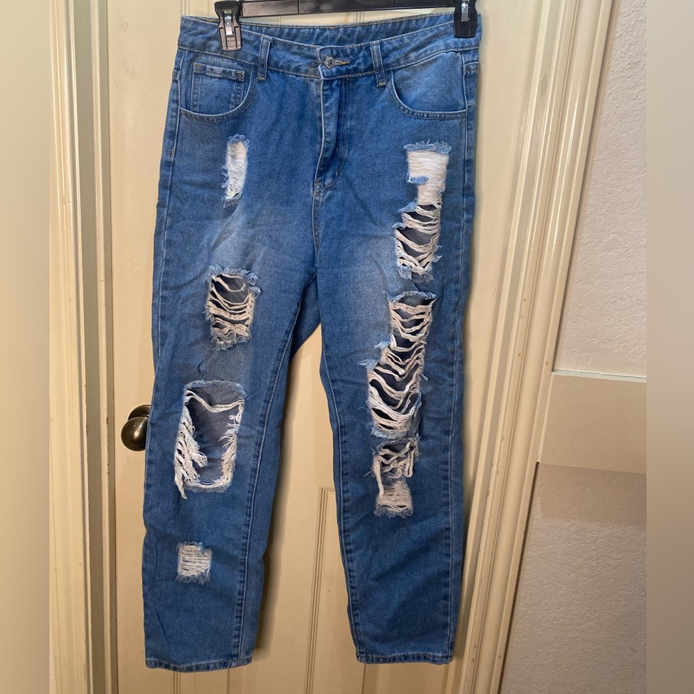 Distressed jeans